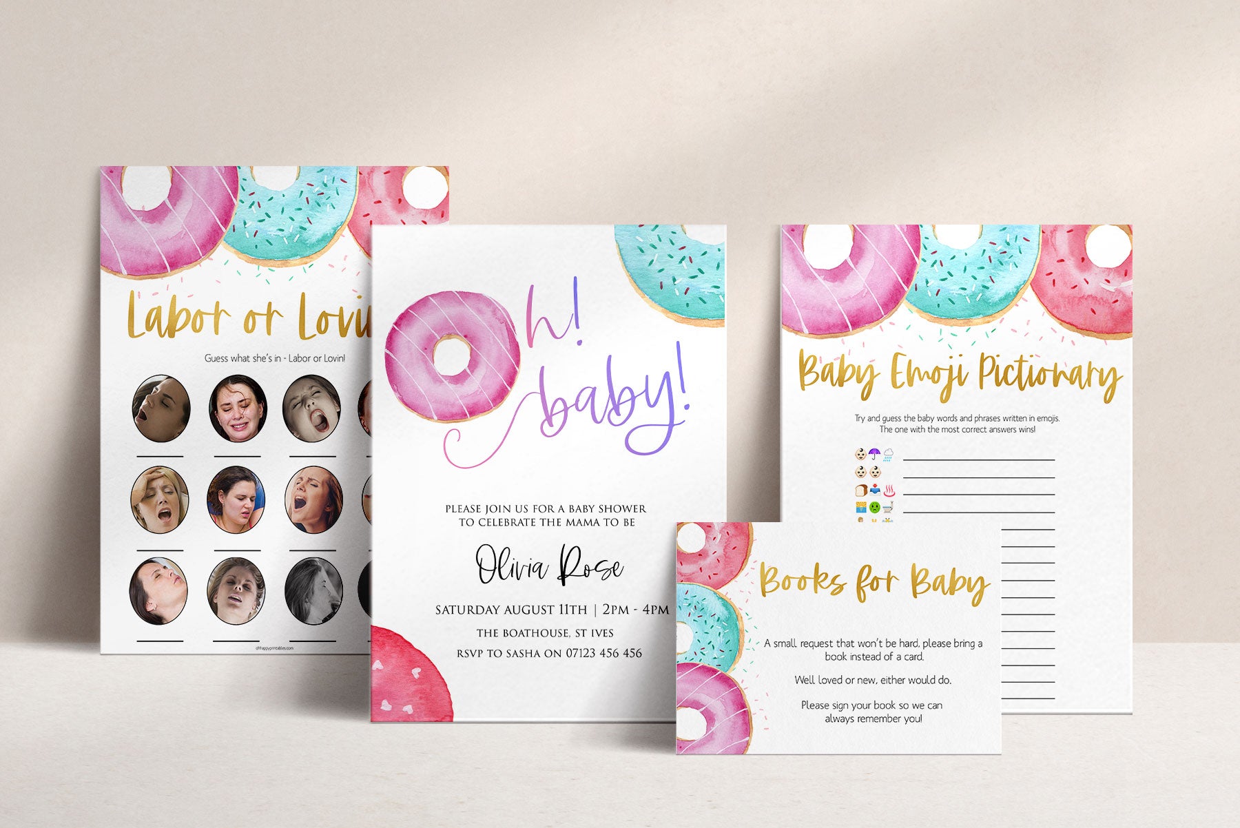 Shop Donut Sprinkles Baby Shower Printables | Oh Happy Printables ...