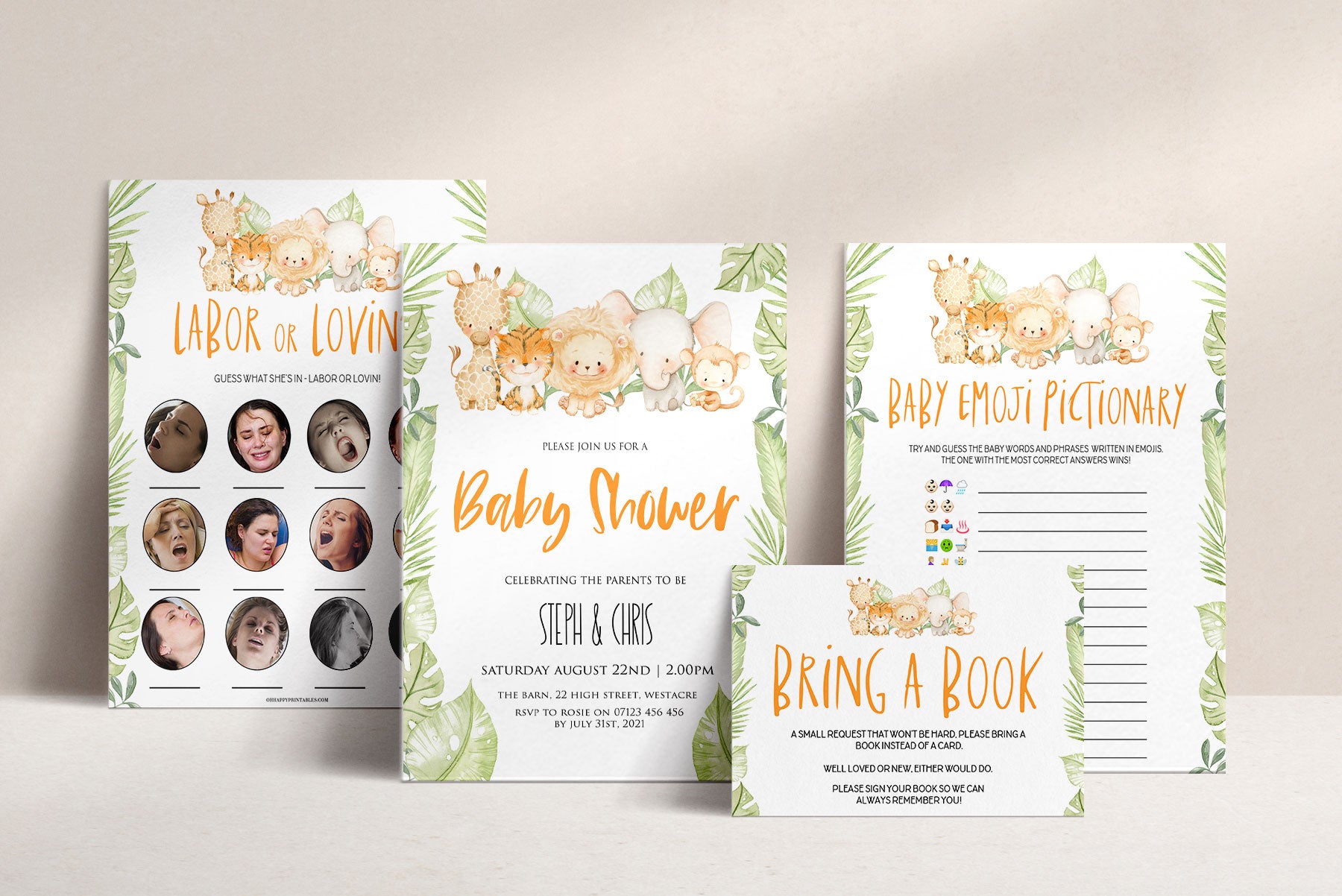 Shop Safari Animals Baby Shower Printables | Oh Happy Printables – Page ...