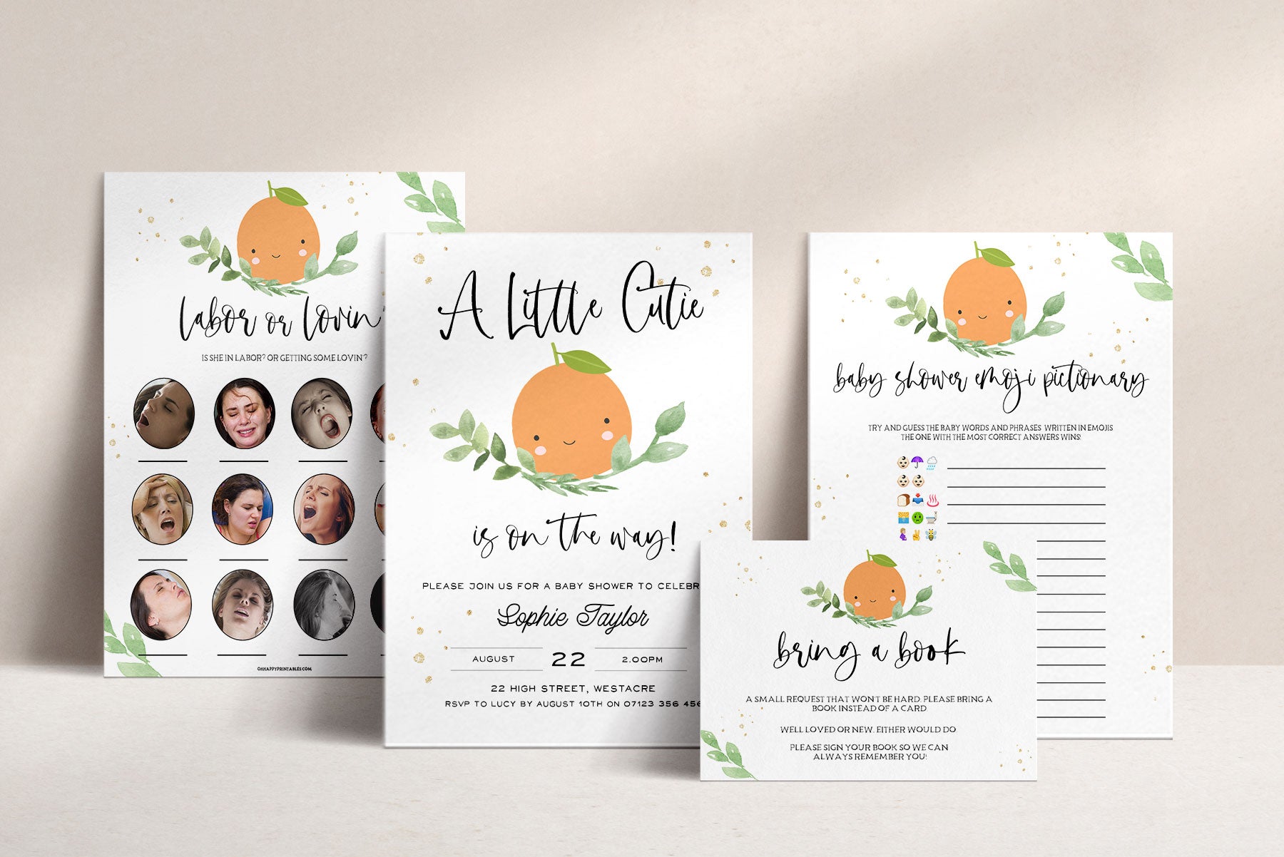 Shop Little Cutie Baby Shower Printables | Oh Happy Printables ...