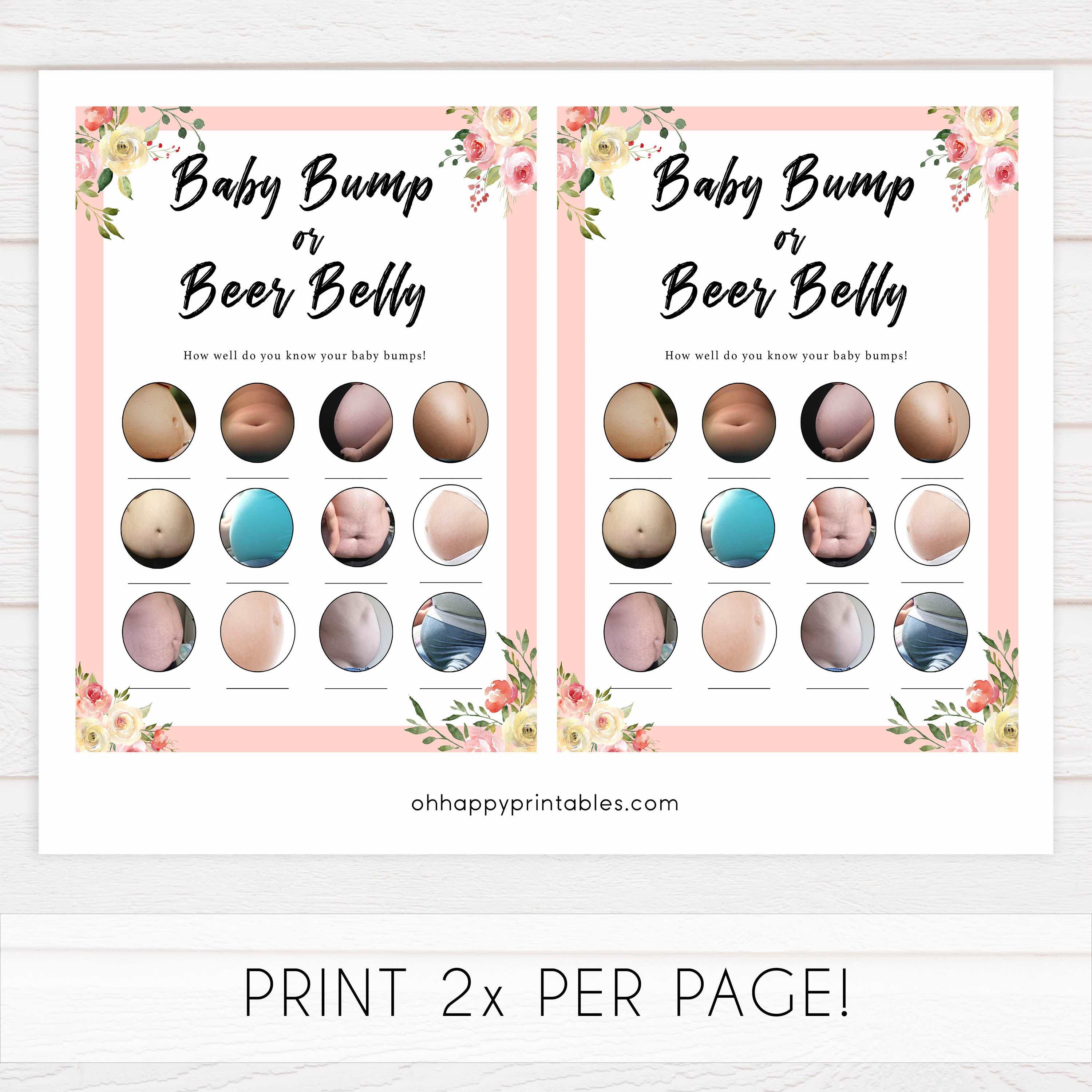 spring floral baby games, labor or porn game, printable baby games, baby bump game, beer belly game, best baby games, fun baby shower games