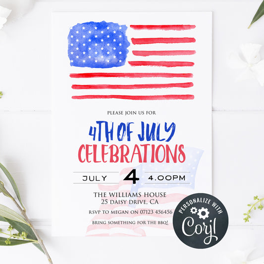  editable 4th july invitations, editable independence day invitation, independence day party ideas