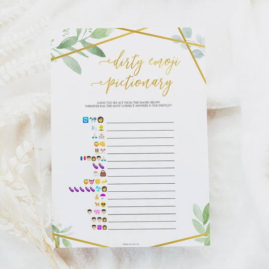 Dirty Emoji Pictionary - Gold Greenery