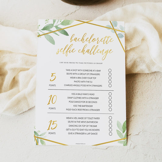 Bachelorette Selfie Challenge - Gold Greenery