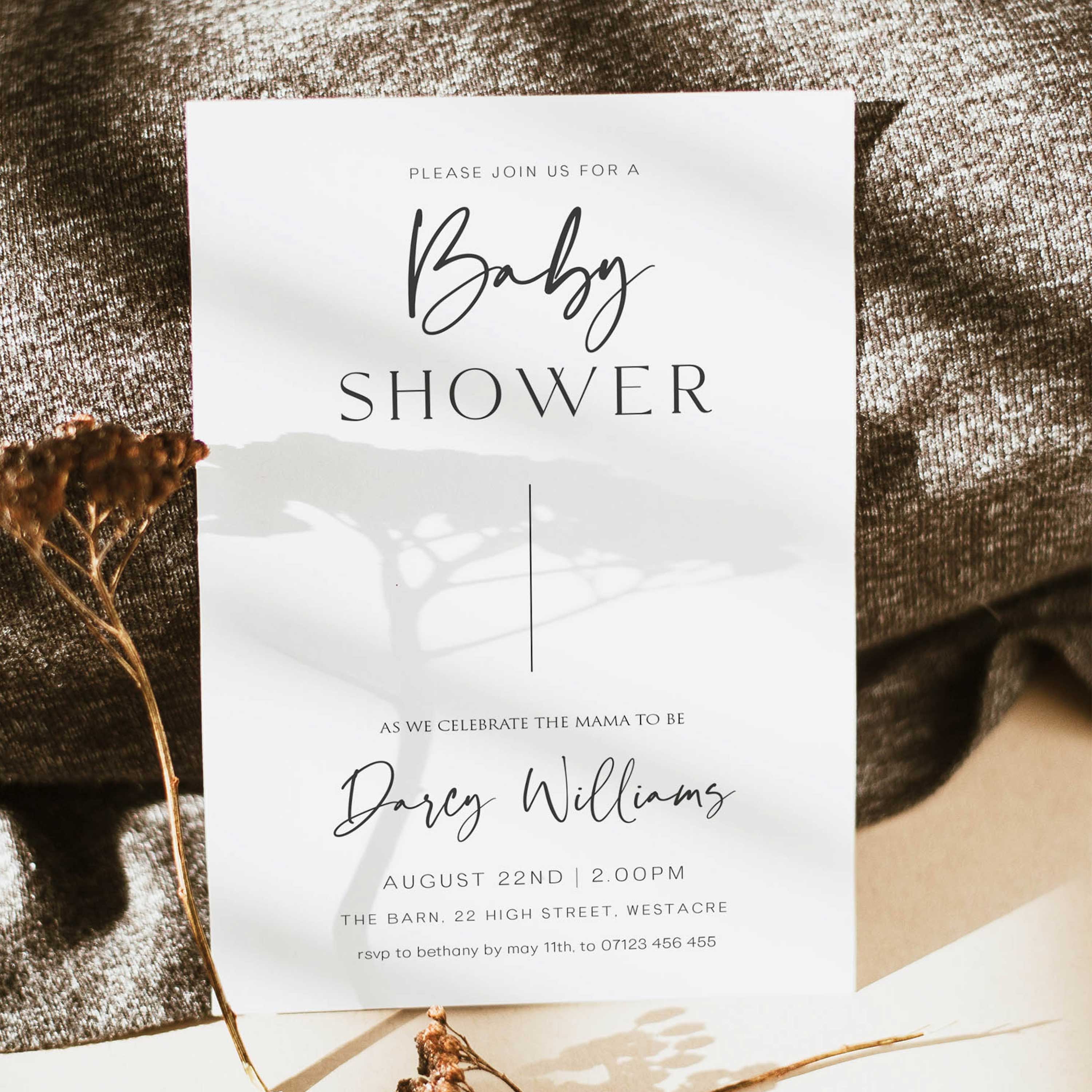 EDITABLE Baby Shower Invitation - Editable Baby Invitations