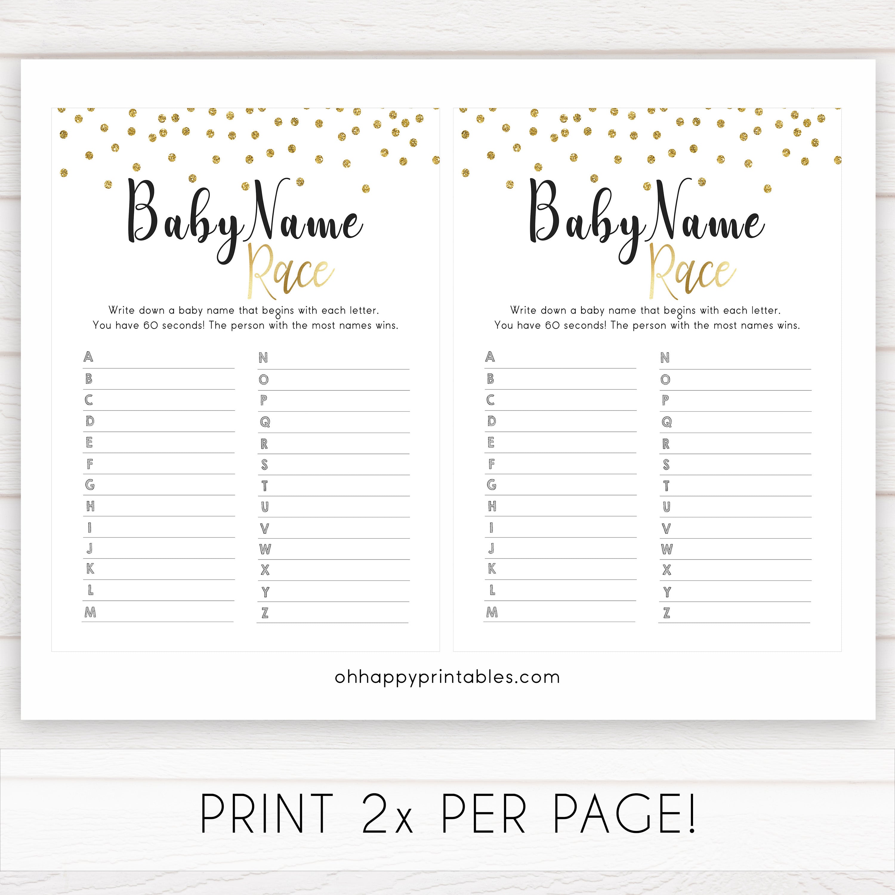 gold baby shower games, baby name race games, printable baby games, fun baby games, popular baby games, baby shower games, gold baby games, print baby games, gold baby shower