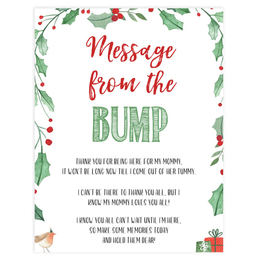 Christmas baby shower games, message from the bump, festive baby shower games, best baby shower games, top 10 baby games, baby shower ideas, baby shower games