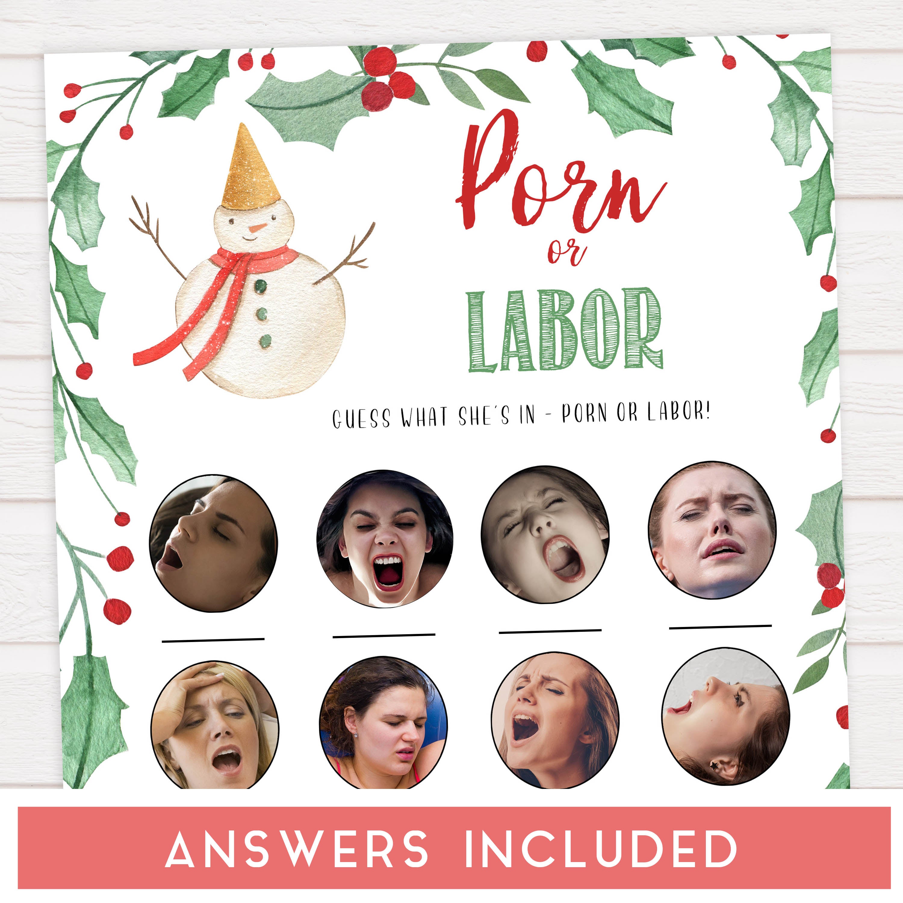 Christmas baby shower games, porn or labor, festive baby shower games, best baby shower games, top 10 baby games, baby shower ideas, baby shower games