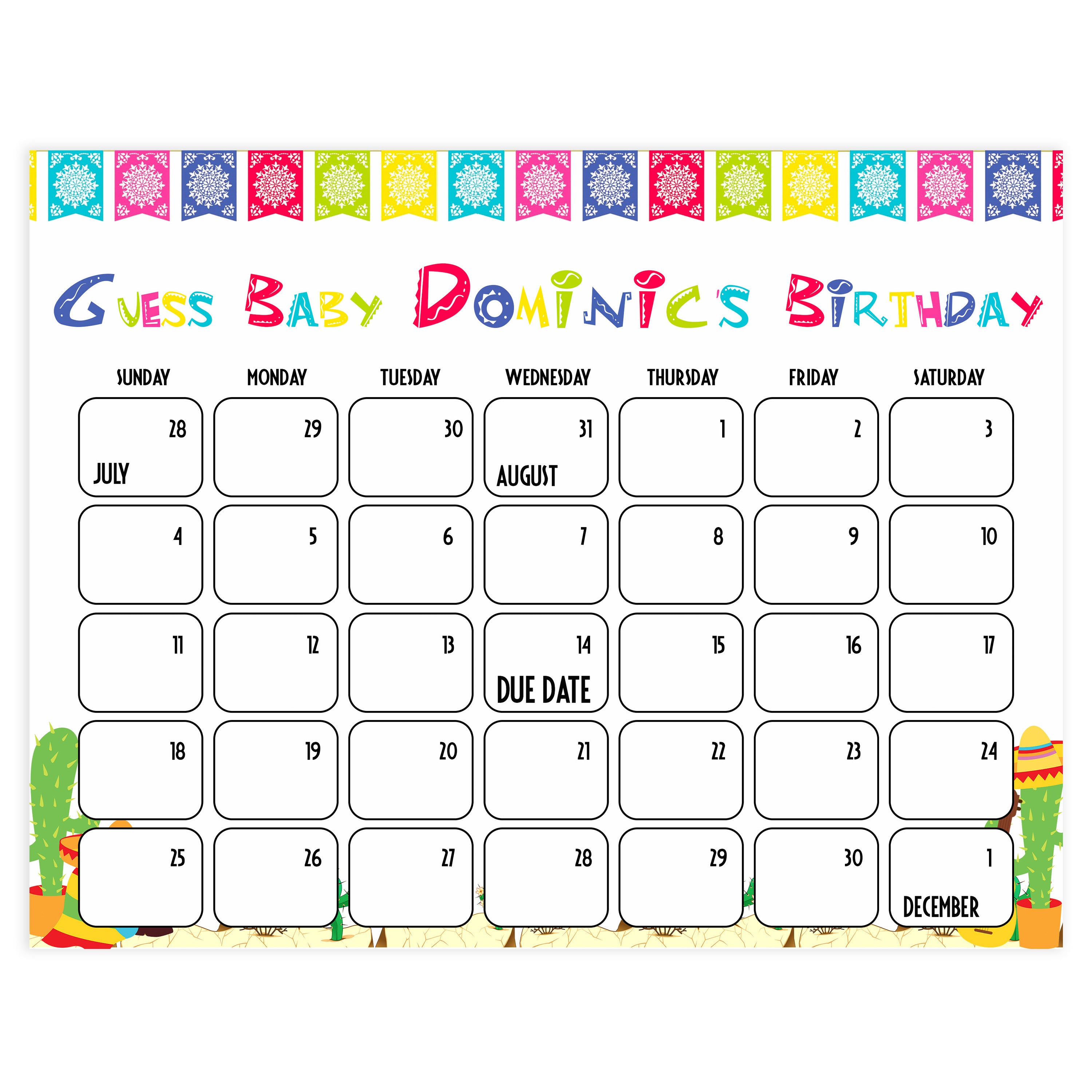 The Baby Birthday Mexican Fiesta Printable Baby Games – OhHappyPrintables