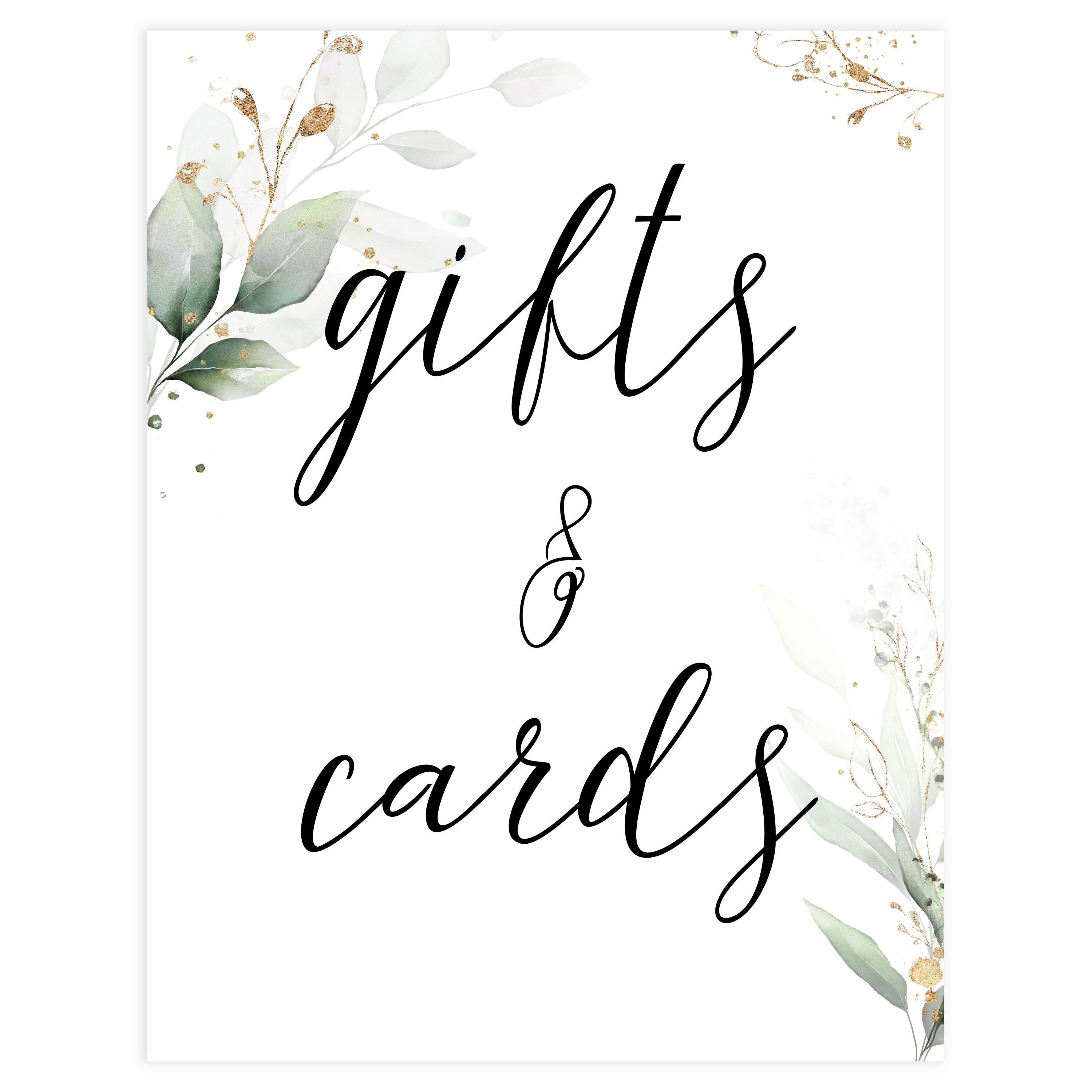 Printable Cards And Gifts Sign Cards And Gifts Sign, Cards And Gifts