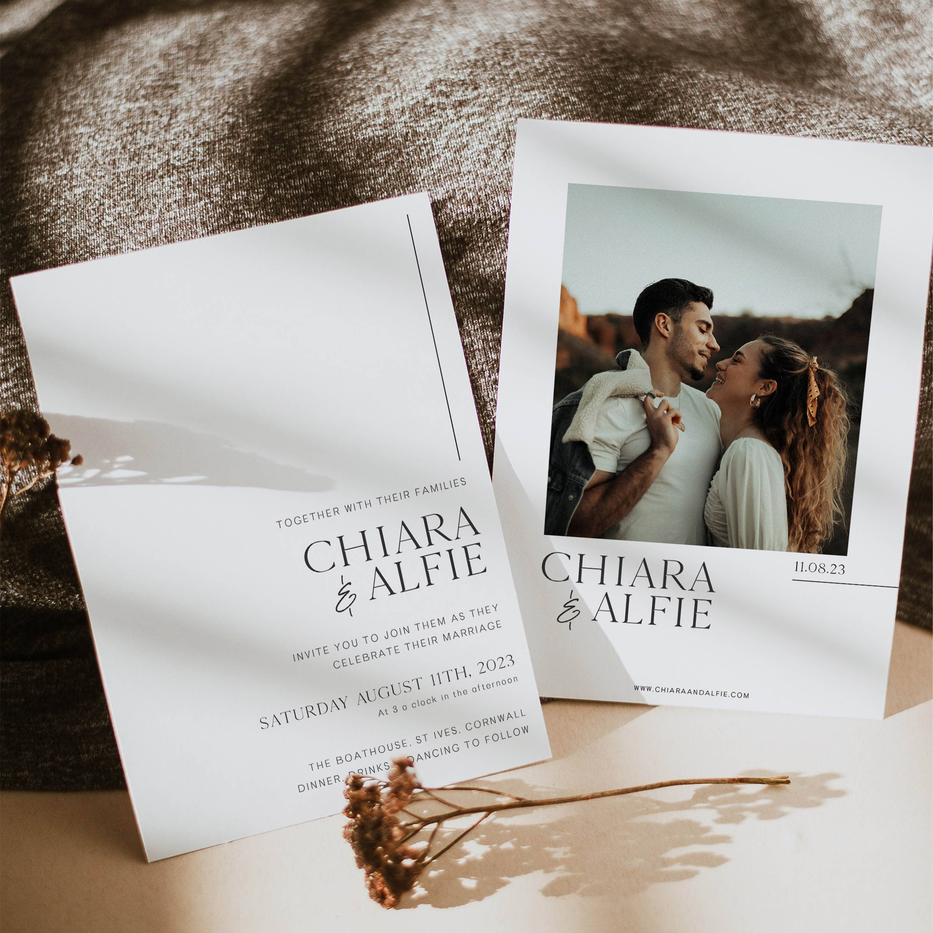 Modern Wedding Invitation Suite - CHIARA – OhHappyPrintables