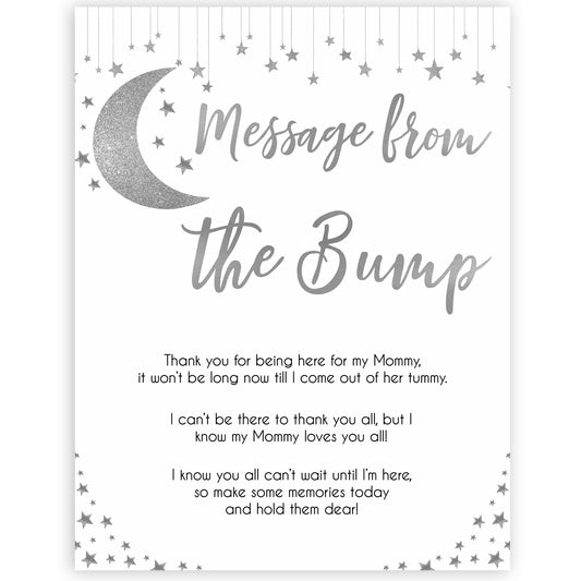 Silver little star, message from the bump baby games, baby shower games, printable baby games, fun baby games, twinkle little star games, baby games, fun baby shower ideas, baby shower ideas