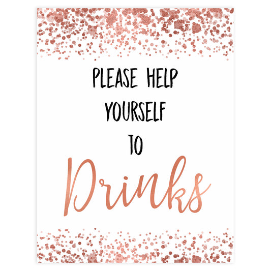 drinks baby signs, drink baby table signs, Rose gold baby decor, printable baby table signs, printable baby decor, rose gold table signs, fun baby signs, rose gold fun baby table signs