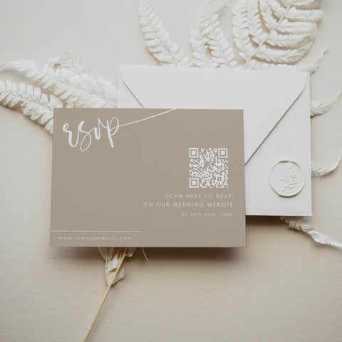 editable QR RSVP Card, CALLIGRAPHY editable wedding invitation suite, editable wedding stationery, printable wedding stationery, modern wedding items, wedding save the dates