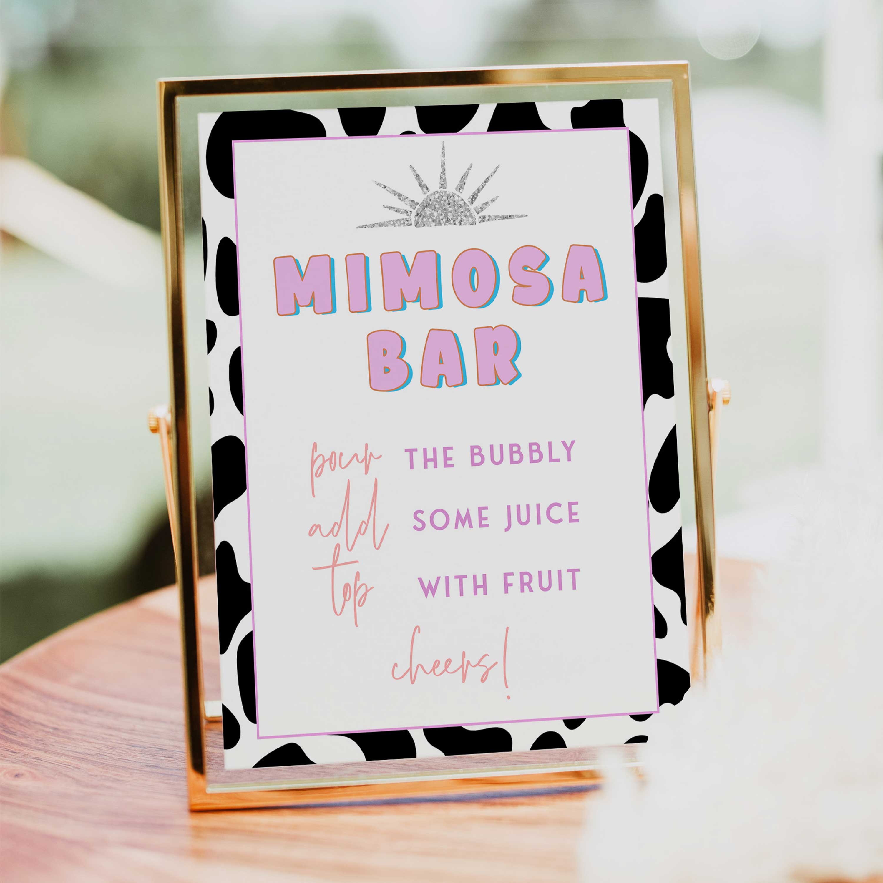 Mimosa Bar Bridal Shower Sign  Printable Space Cowgirl Bridal