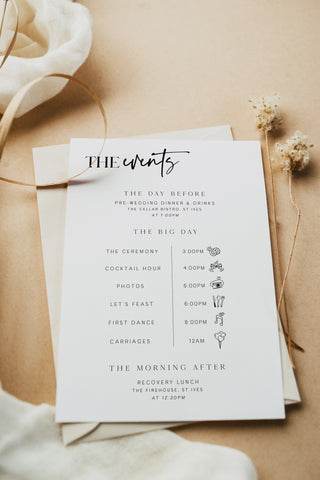 editable wedding timeline, printable wedding timeline, diy wedding timeline, modern wedding stationery, diy wedding stationery