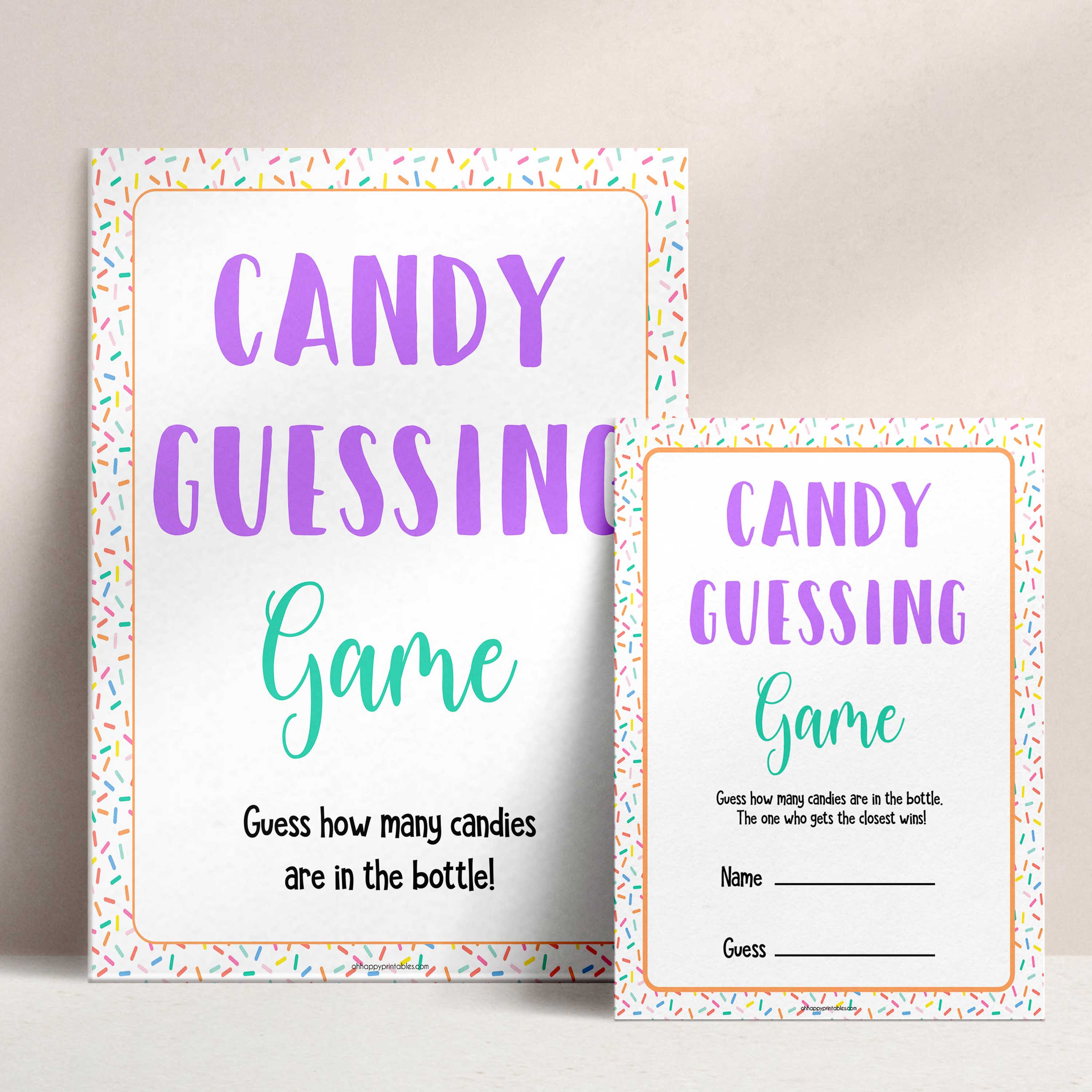 Sprinkle Baby Shower Games, Printable PDF - My Party Design