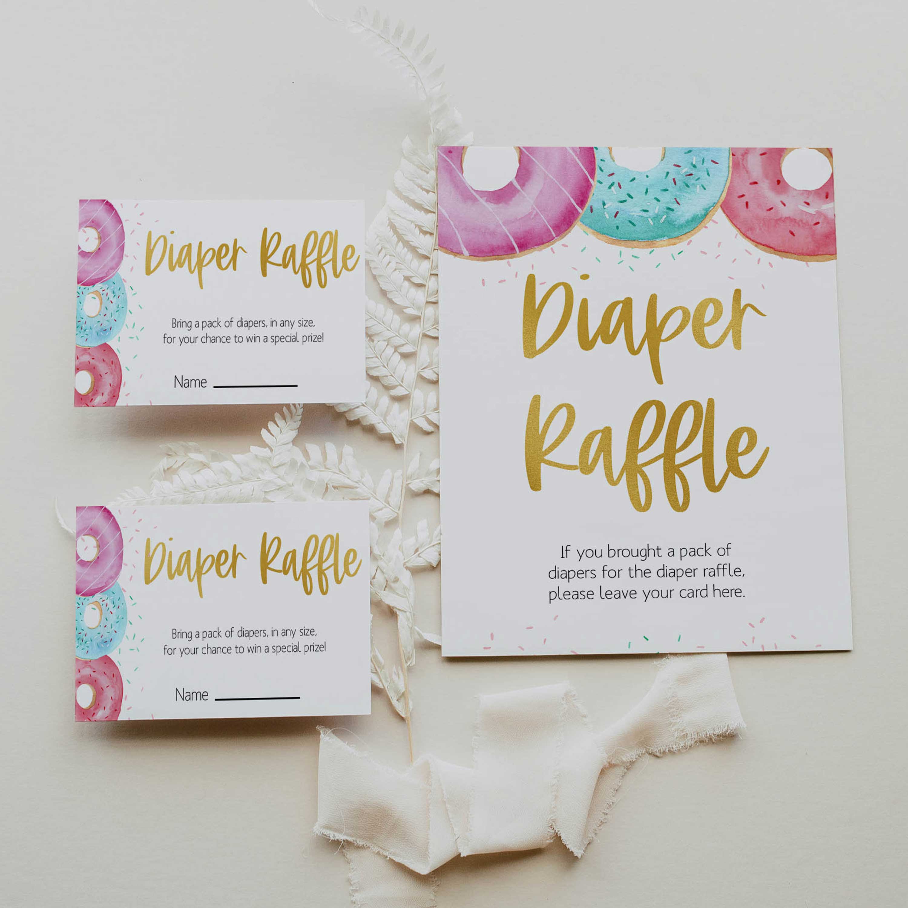 Diaper Raffle Game Donut Printable Baby Shower Games
