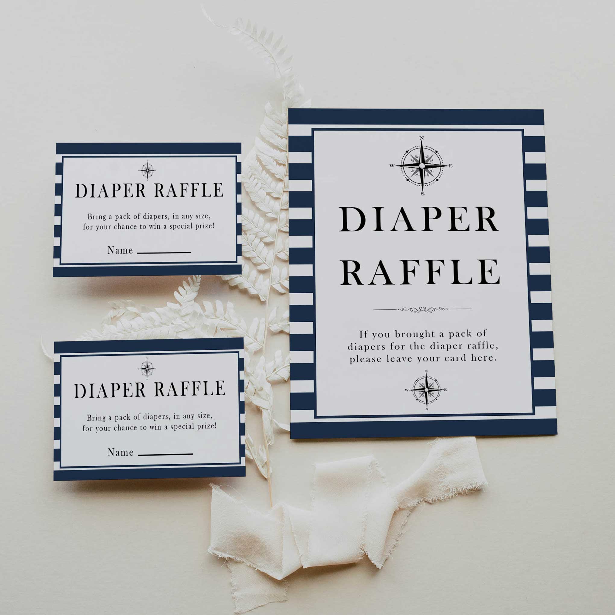 Diaper Raffle Game Nautical Printable Baby Shower Games