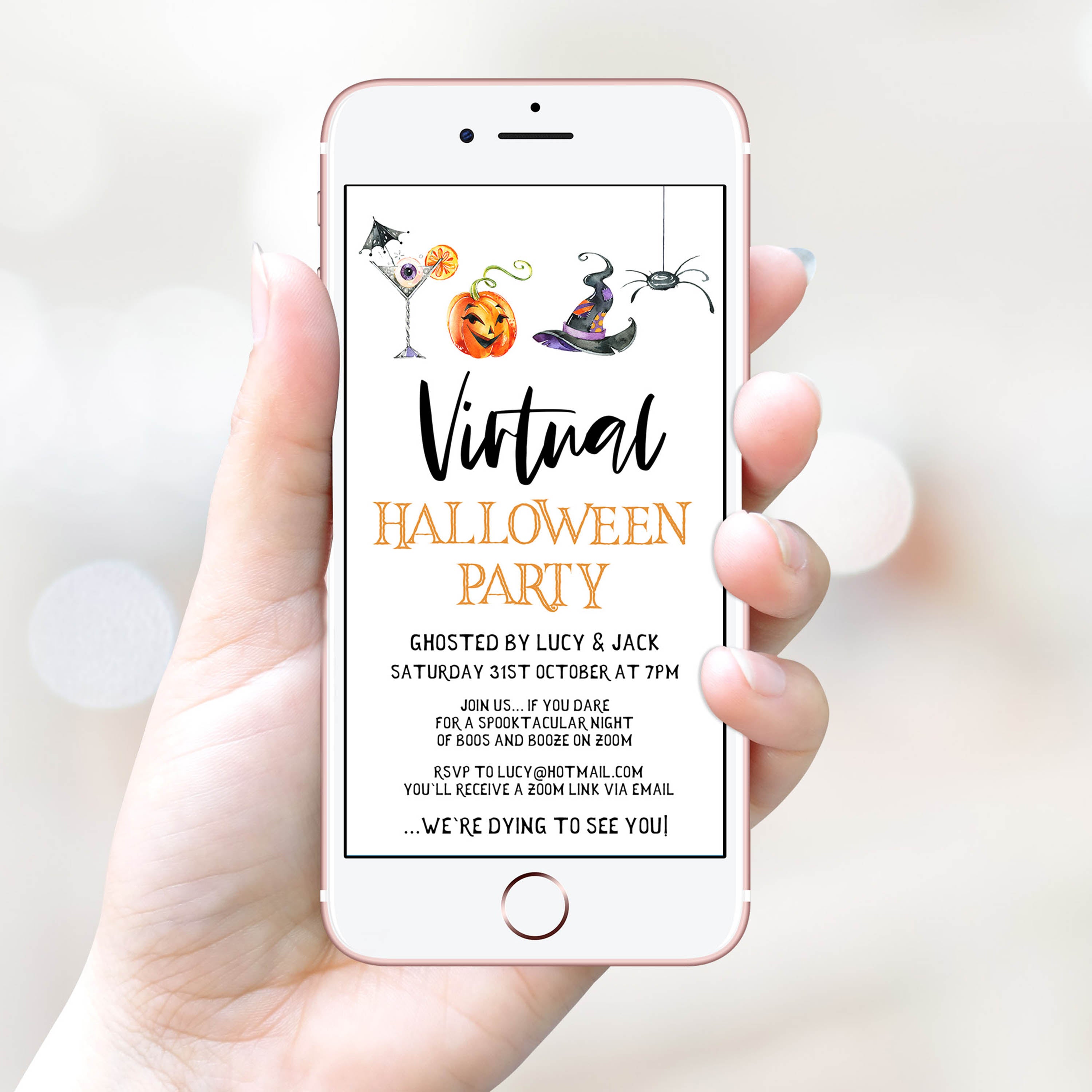 EDITABLE Vintage Halloween Invitation  Halloween Invitations –  OhHappyPrintables