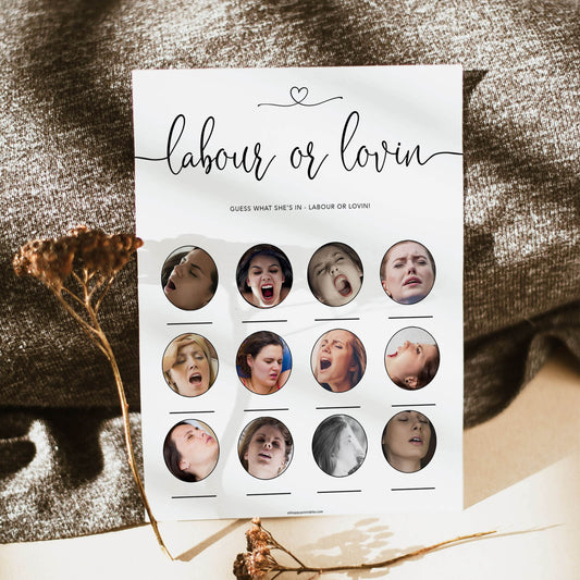 Minimalist baby shower games, labour or lovin  baby games, 10 baby game bundles, fun baby games, printable baby games, top baby games, popular baby games, labor or porn games, neutral baby games, gender reveal games