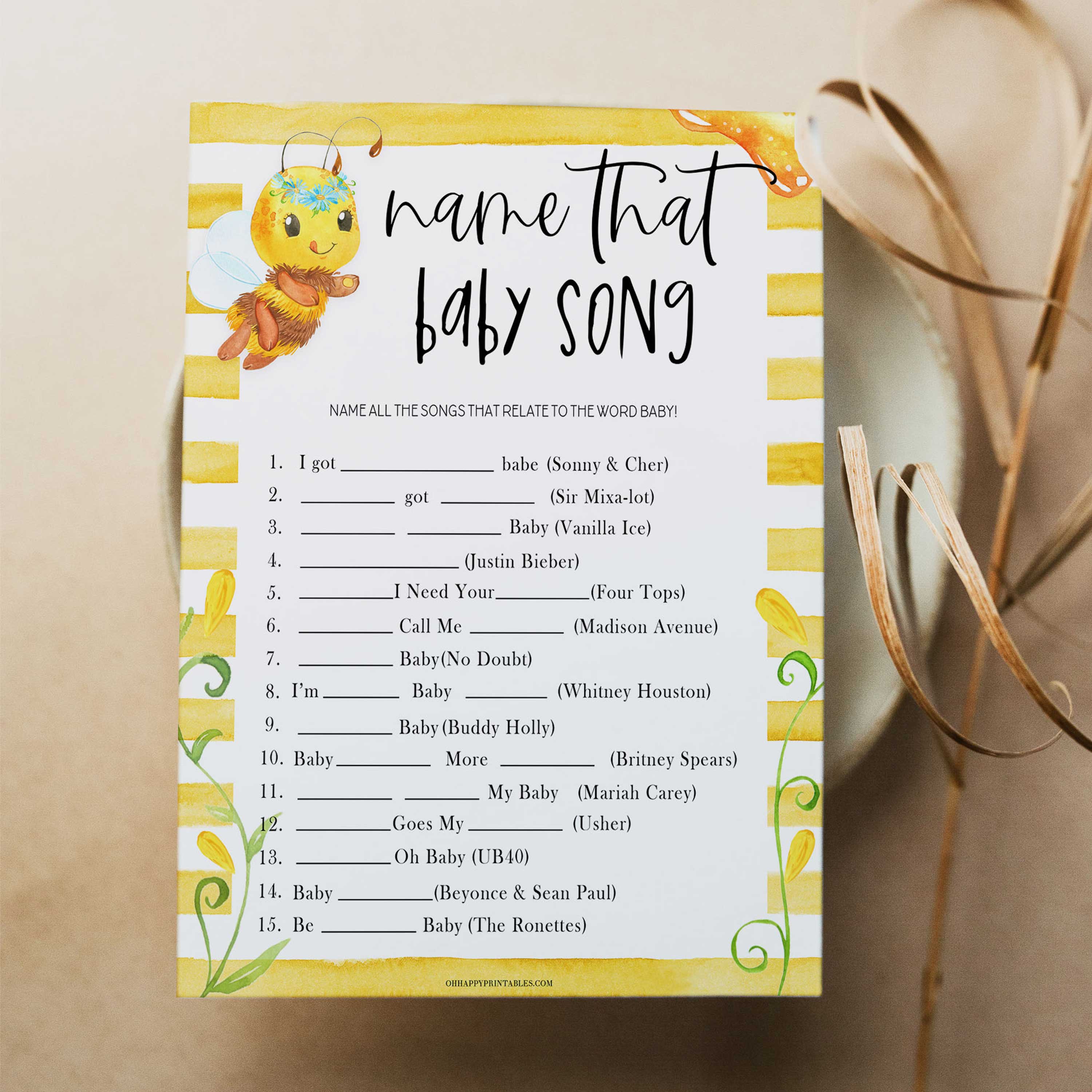 Name That Baby Song - Mommy To BEE Printable Baby Games