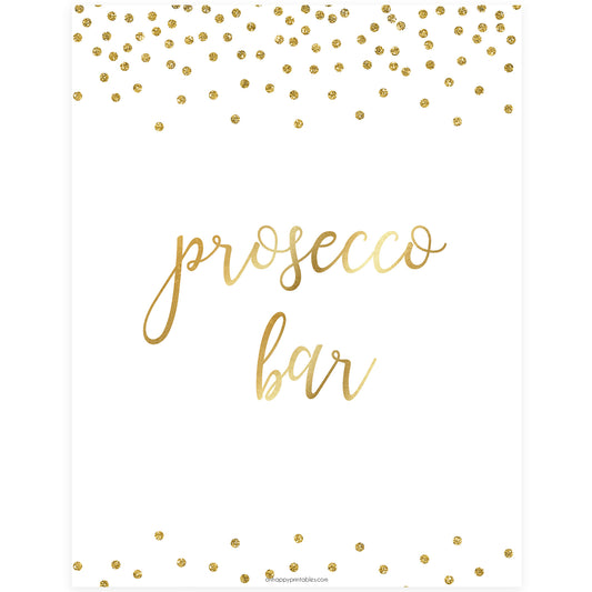 Prosecco Bar Sign - Gold Foil