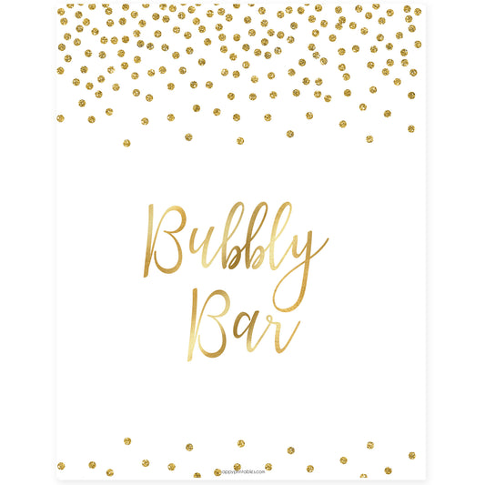 Bubbly Bar Sign - Gold Foil