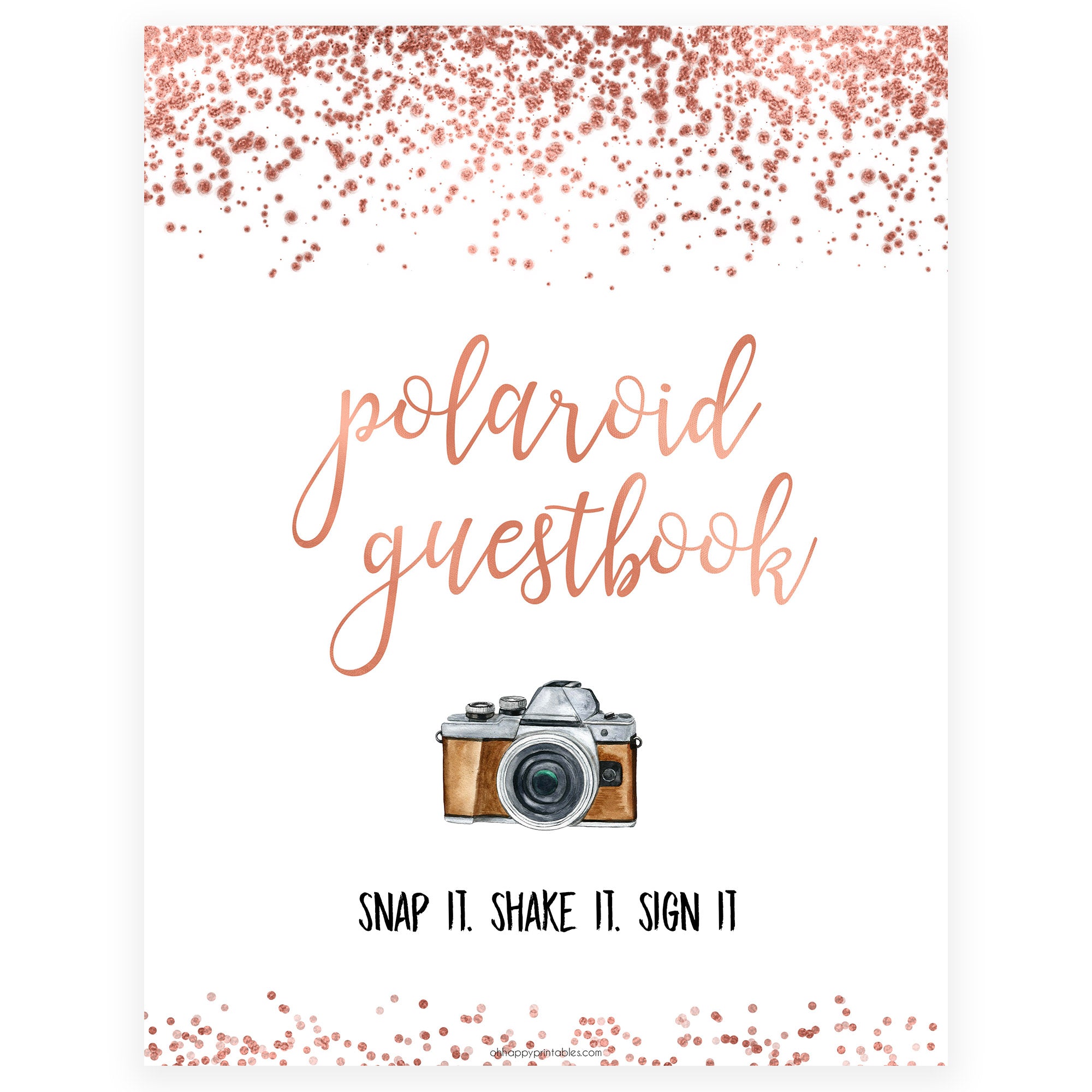 polaroid-guestbook-table-sign-printable-rose-gold-bridal-shower-ohhappyprintables for Free Printable Polaroid Guest Book Sign Template Polaroid Guestbook Table Sign | Printable Rose Gold Bridal Shower – OhHappyPrintables for Free Printable Polaroid Guest Book Sign Template