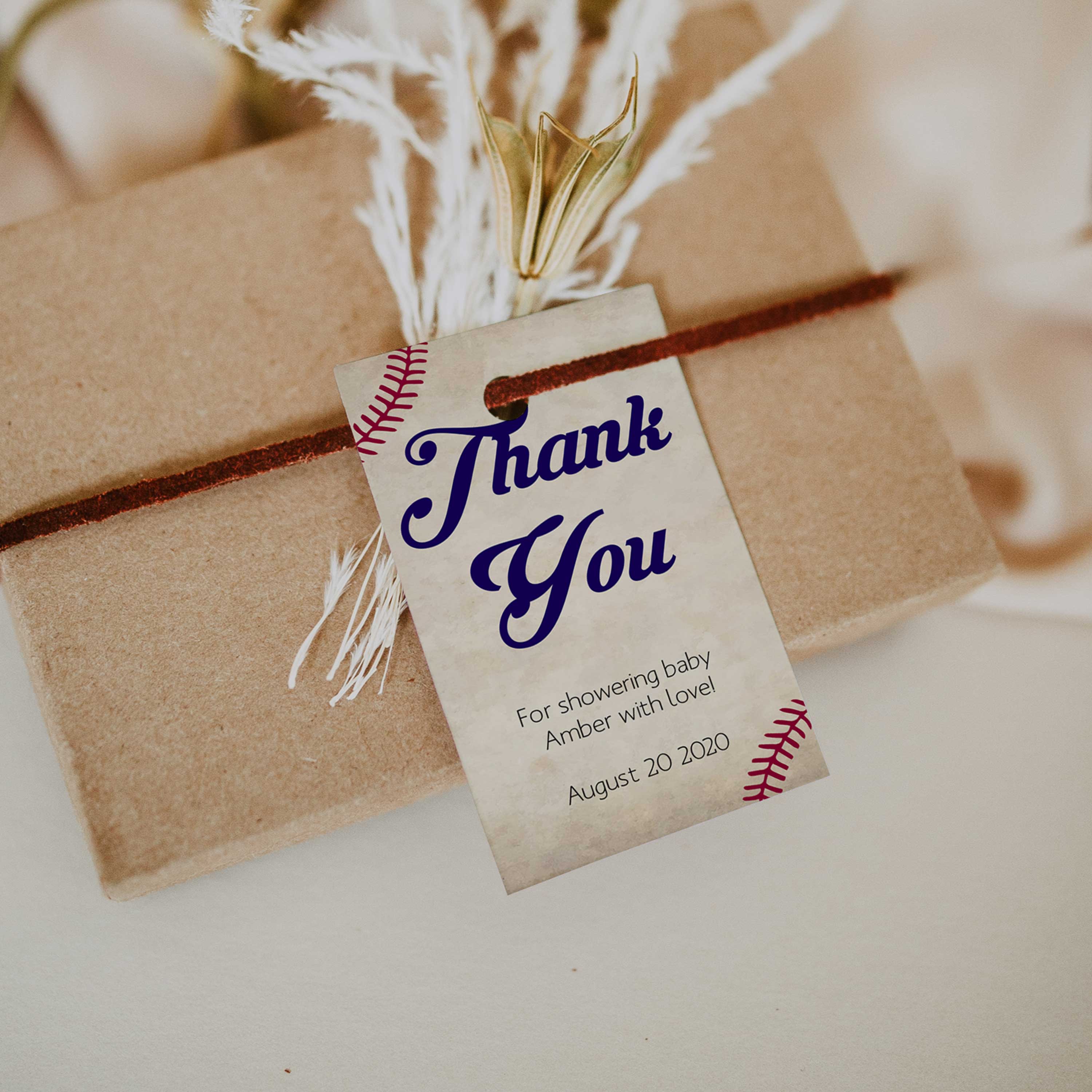 Baby Thank You Tags Baseball Printable Baby Decor