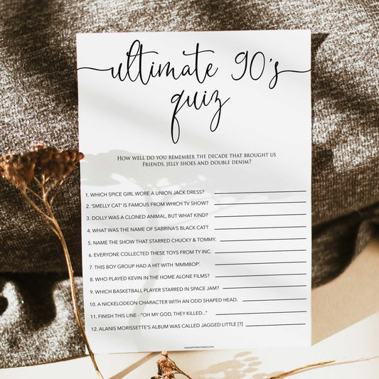minimalist bachelorette games, ultimate 90s quiz, bridal shower games bundle, dirty bridal games, printable bridal games, bridal shower games, hen party hames, bachelorette games
