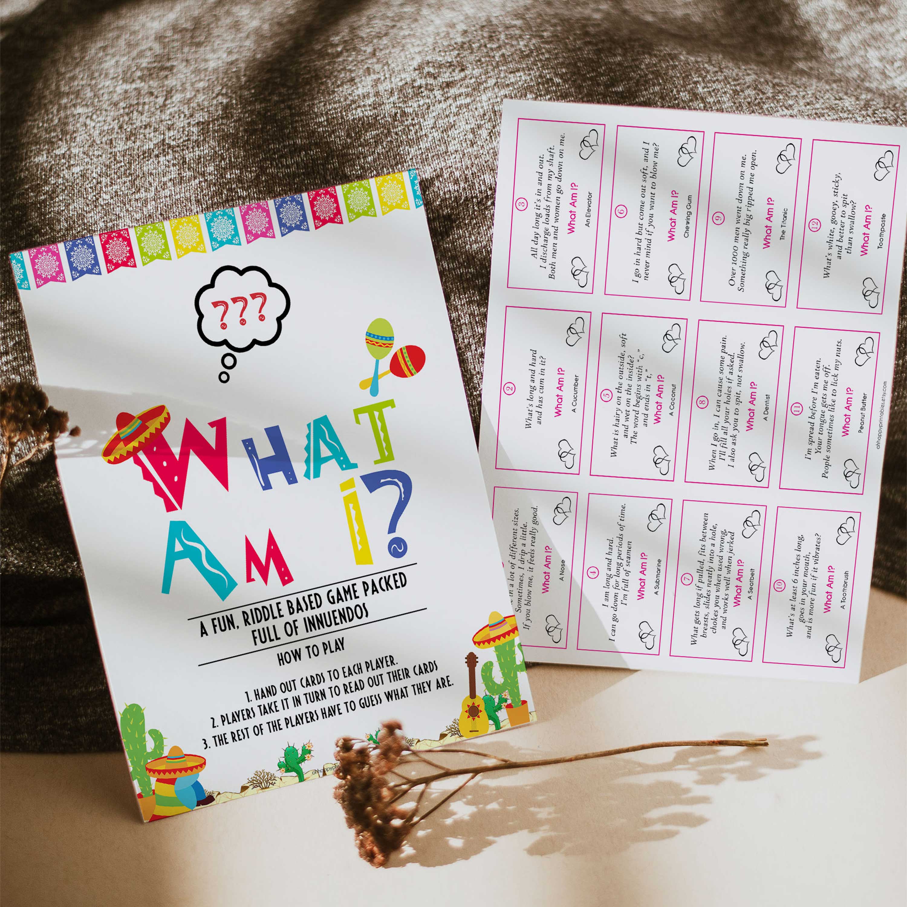 What Am I Game - Mexican Fiesta Printable Baby Games