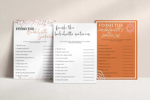 Bachelorette Sentences 