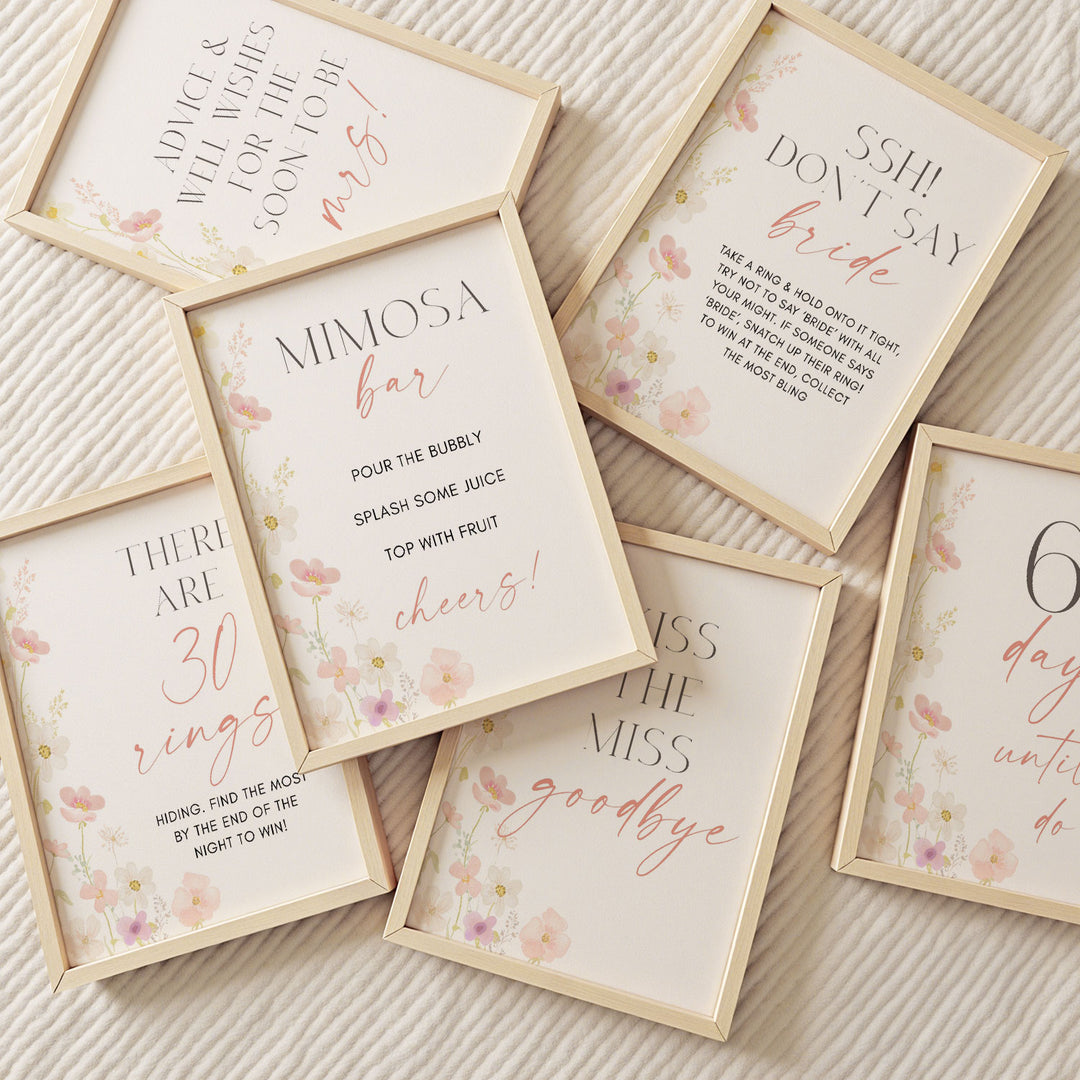 100 Editable Wildflower Bridal Shower Games