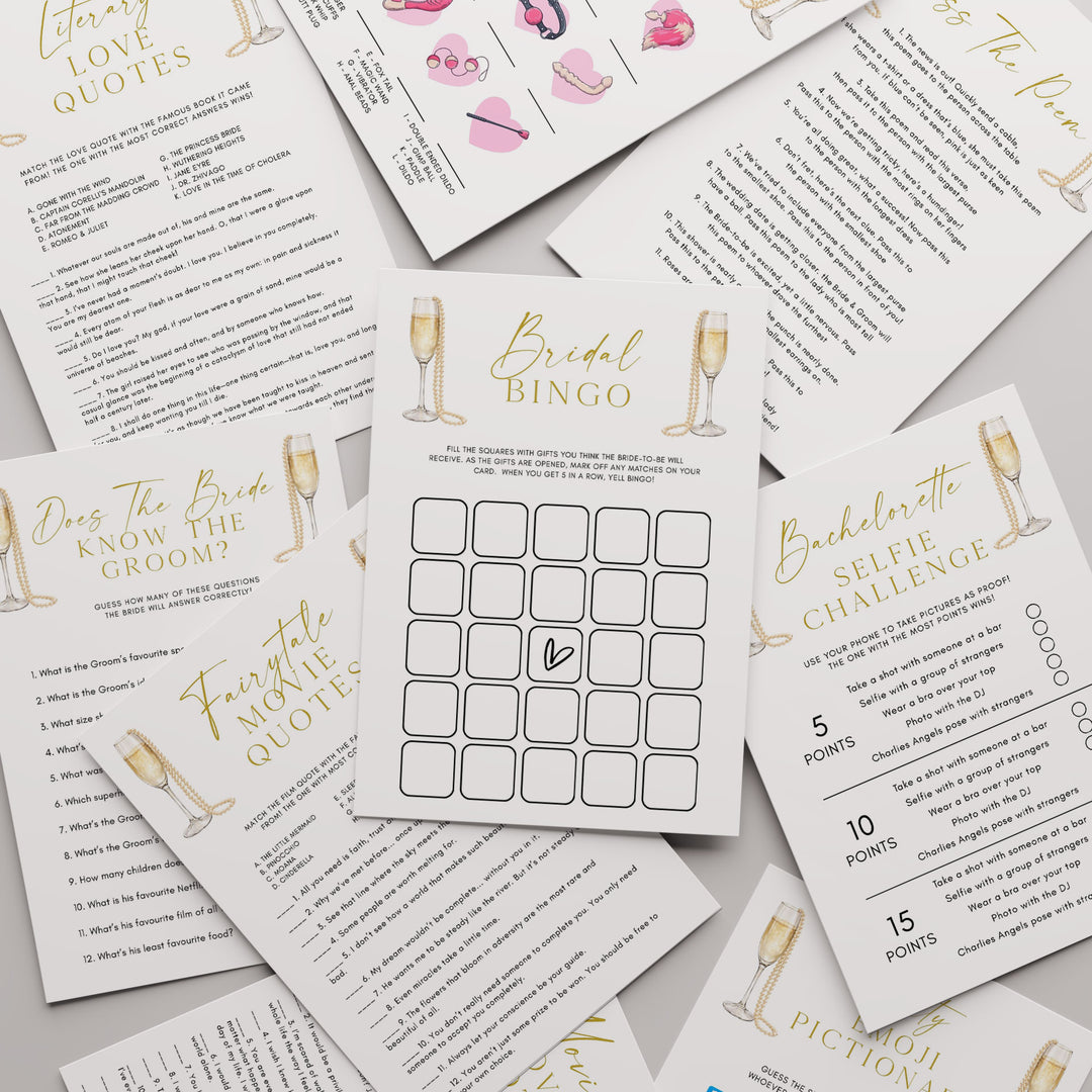 100 Pearls & Prosecco Bridal Shower Games