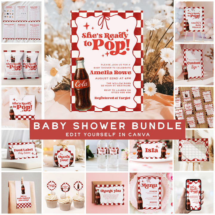 Retro Soda Ready To Pop Baby Shower Bundle