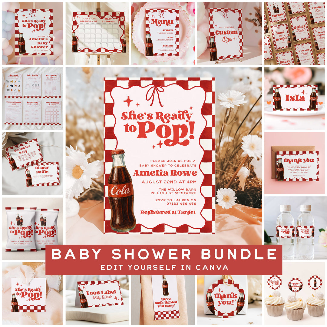Retro Soda Ready To Pop Baby Shower Bundle