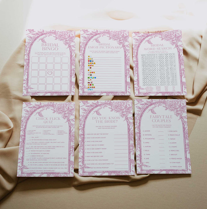 35 Chinoiserie Bridal Shower Pink Games