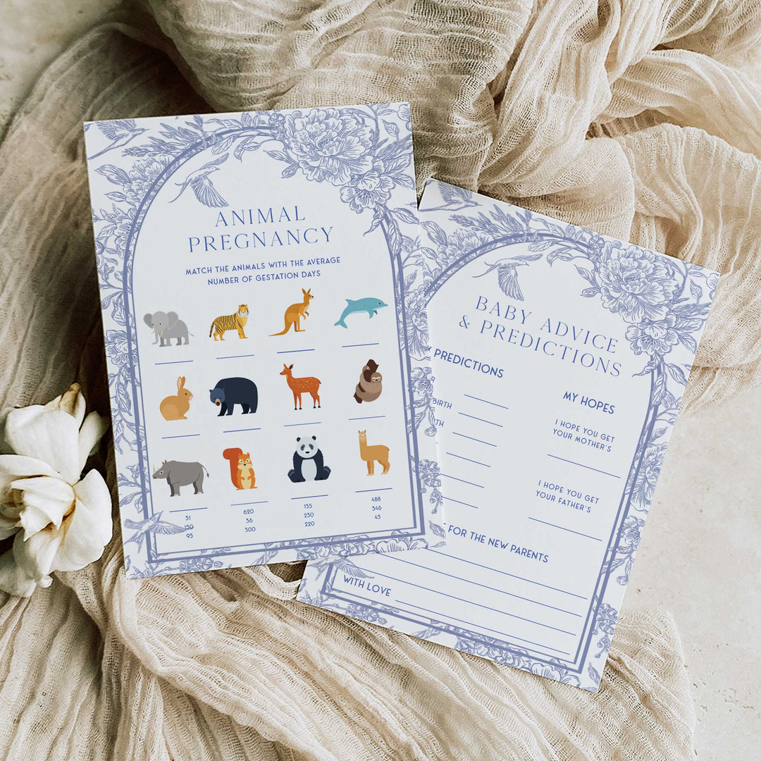 Chinoiserie Blue Baby Shower Games