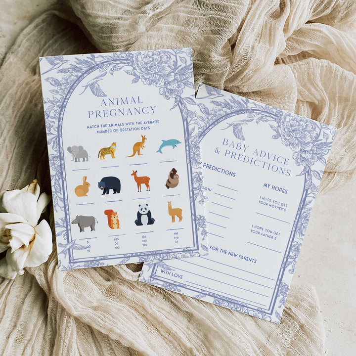 Chinoiserie Blue Baby Shower Games