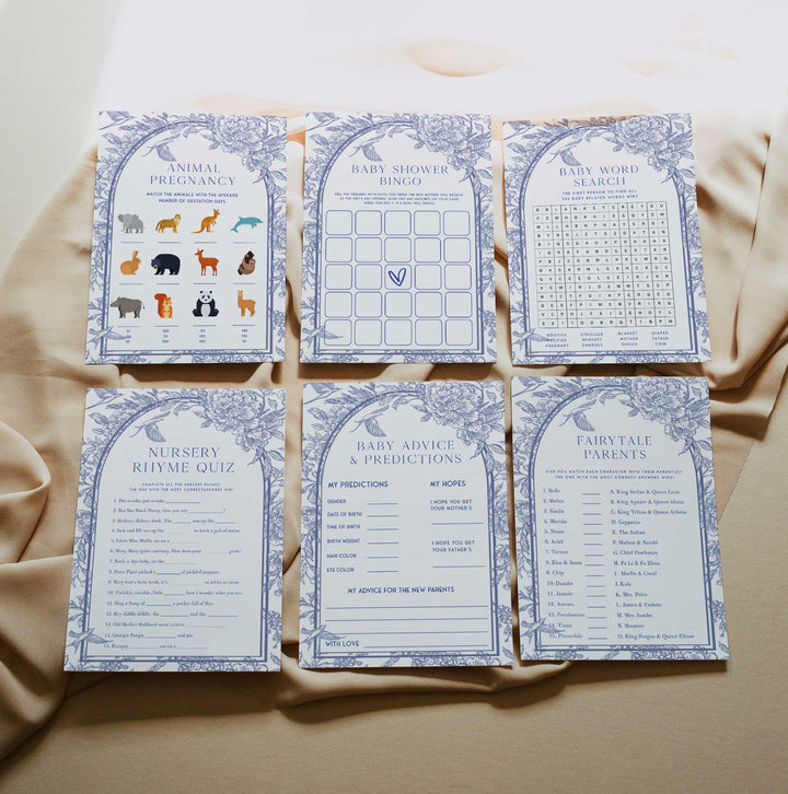 Chinoiserie Blue Baby Shower Games