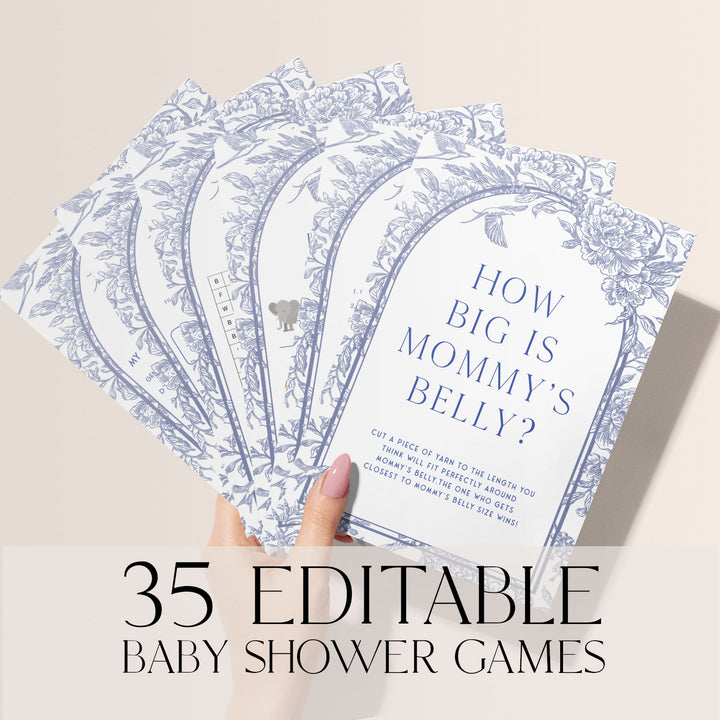 Chinoiserie Blue Baby Shower Games