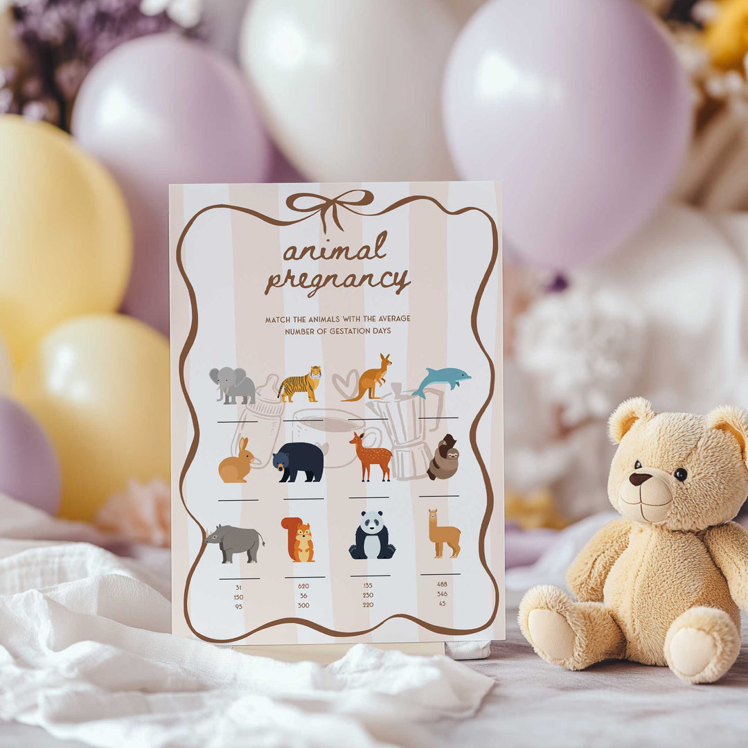 A variety of editable baby shower games displayed together, including prompts for diaper notes and guessing games, designed for easy at-home printing.