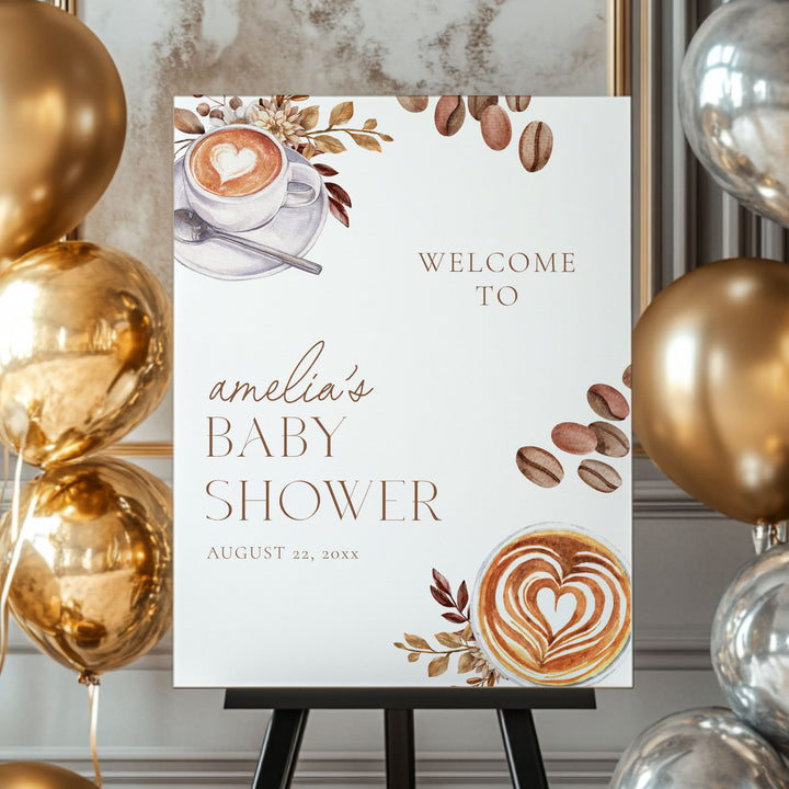 A Baby Is Brewing Two Cups Baby Shower Welcome Sign