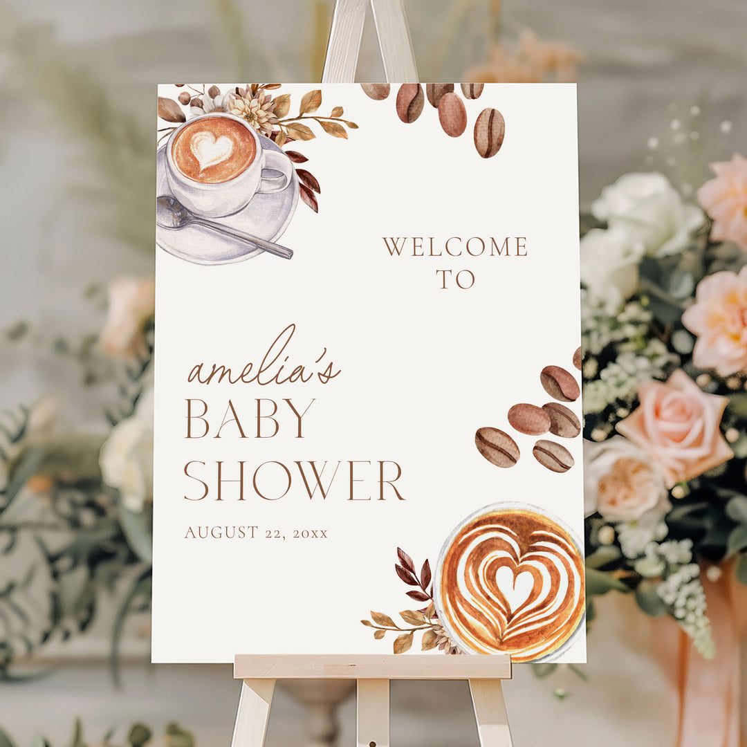 A Baby Is Brewing Two Cups Baby Shower Welcome Sign