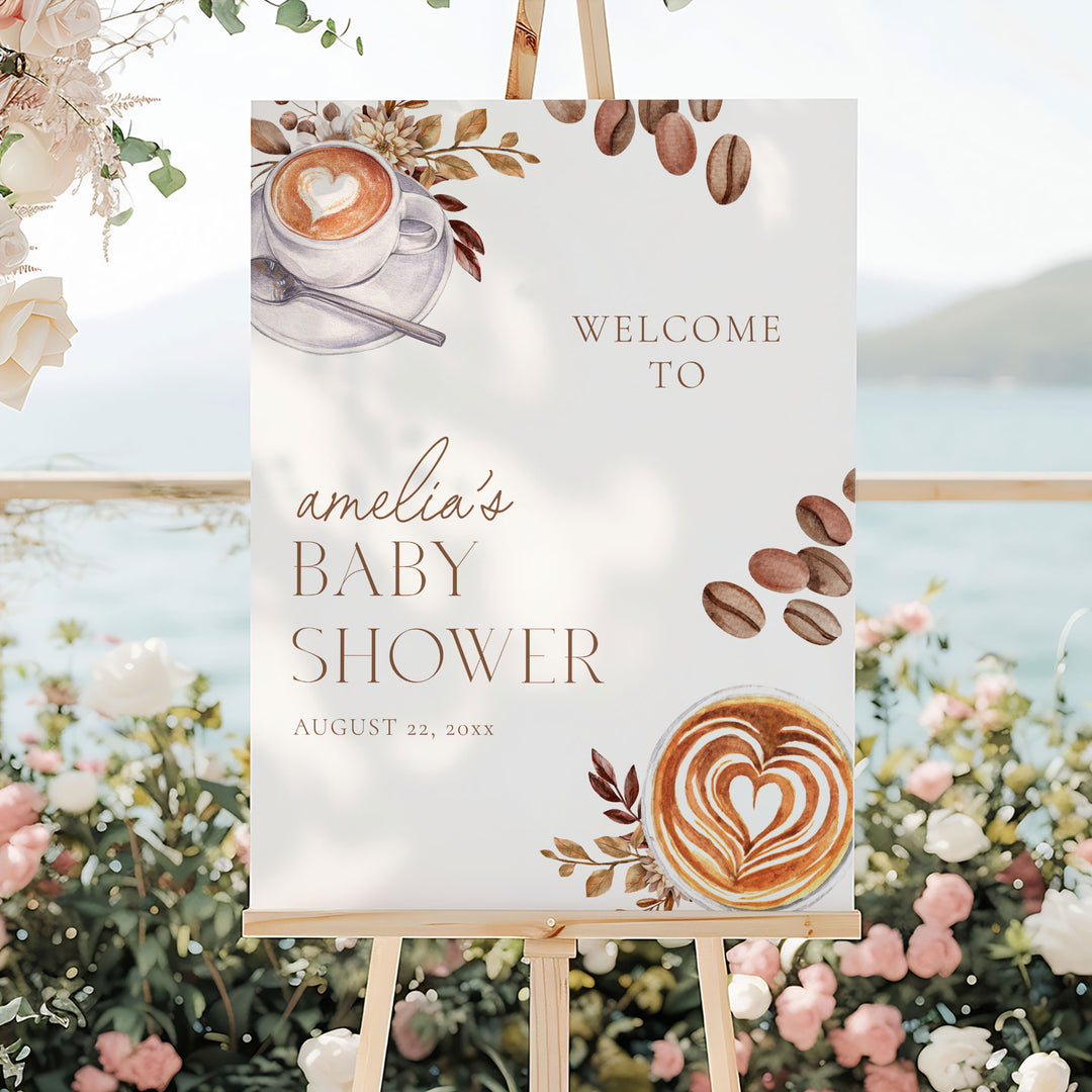 A Baby Is Brewing Two Cups Baby Shower Welcome Sign