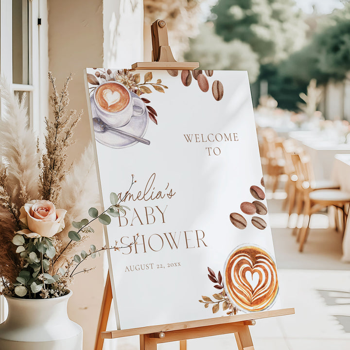 A Baby Is Brewing Two Cups Baby Shower Welcome Sign