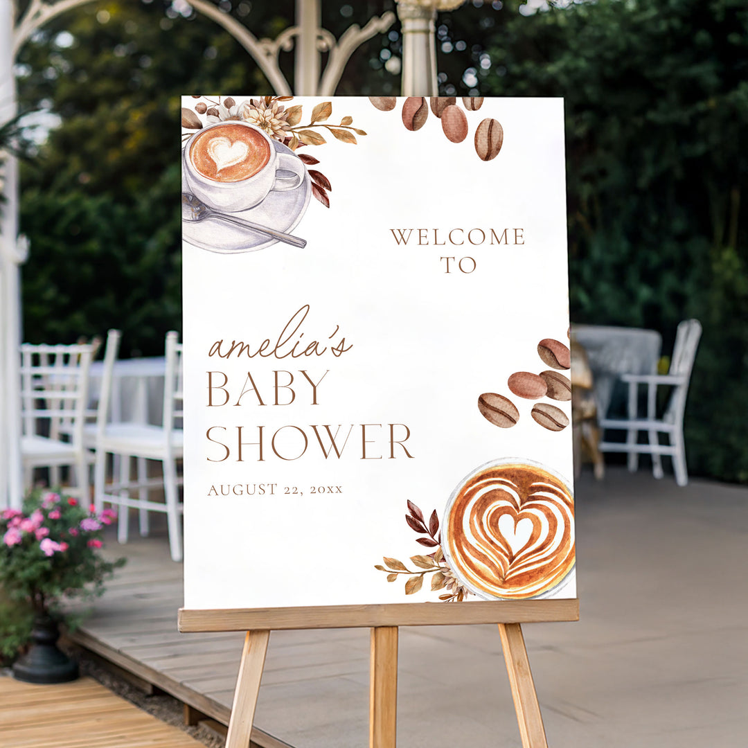 A Baby Is Brewing Two Cups Baby Shower Welcome Sign