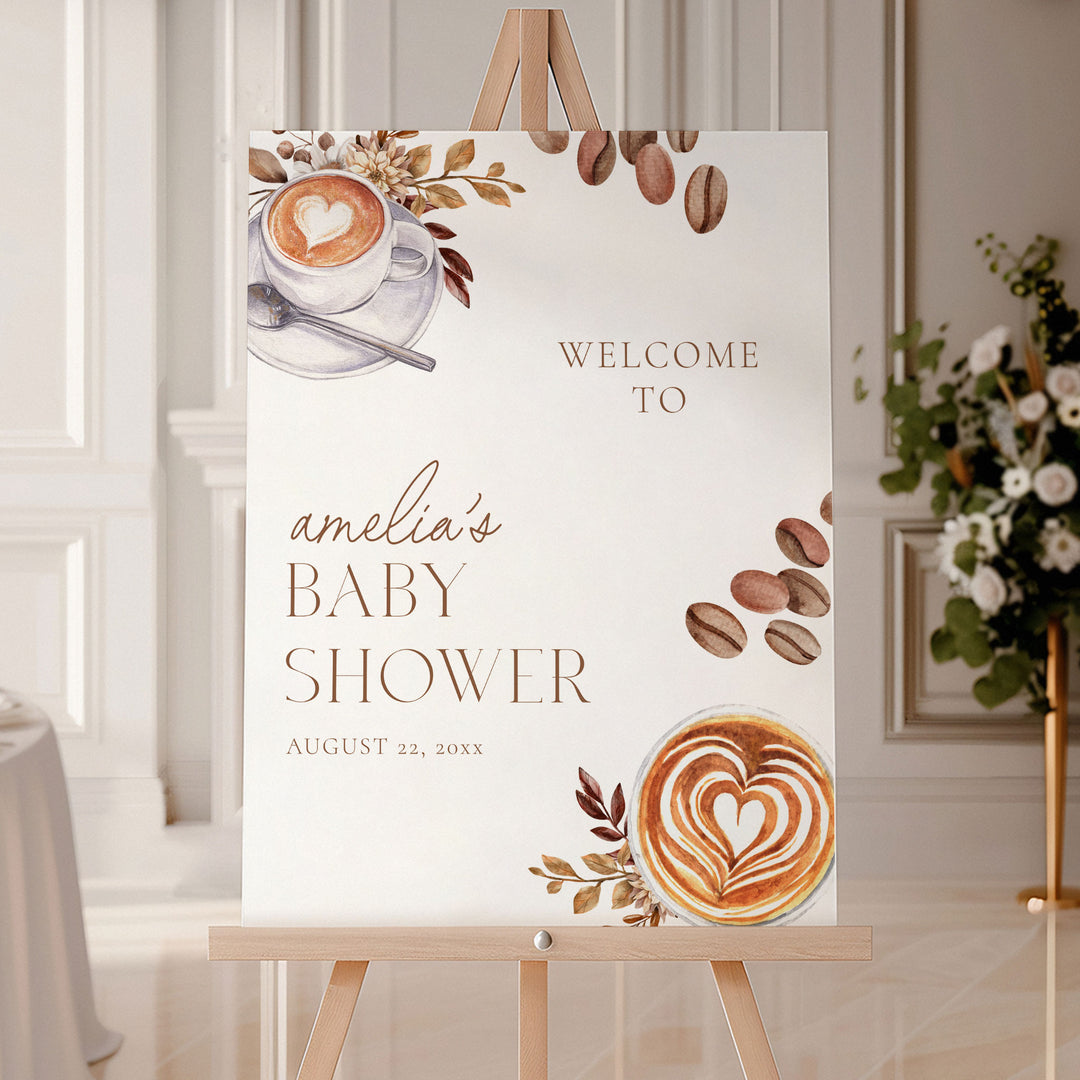 A Baby Is Brewing Two Cups Baby Shower Welcome Sign