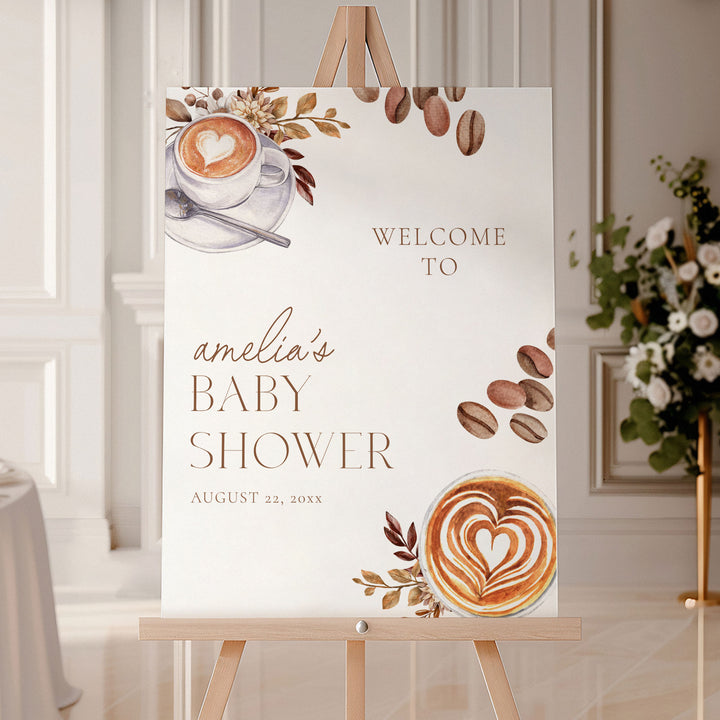 A Baby Is Brewing Two Cups Baby Shower Welcome Sign
