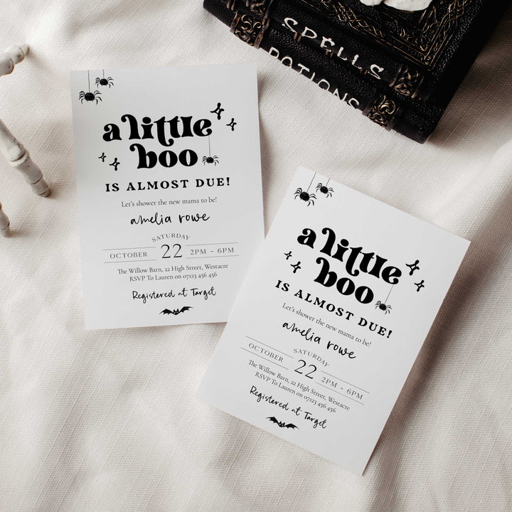 Retro Little Boo Baby Shower Invitation